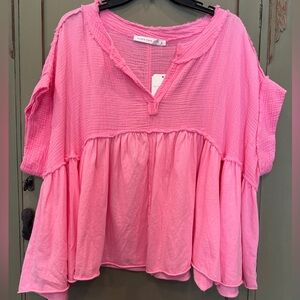 Altar'd State Vibrant Pink Blouse